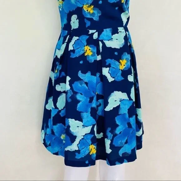 Charming Charlie Blue Floral A-Line Sleeveless Midi Dress Size S - Picture 8 of 11